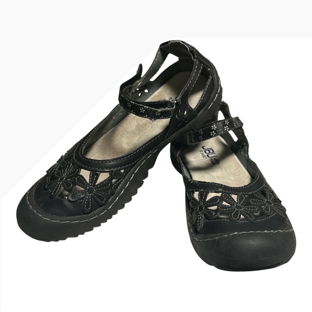 JBU by Jambu Wildflower Black Floral Mary Jane Flats Shoes Womens 7M